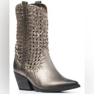 Golo Women’s Reverse Woven Shaft Weatern Fashion Boots - Snip Toe